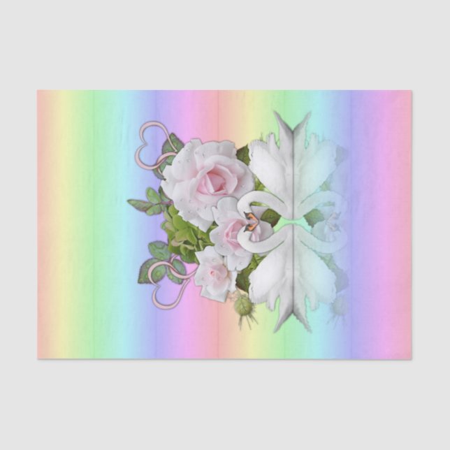 Tissue Paper Pastel White Swans (Front)