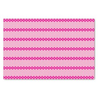 Tissue Paper - Pink Chain of Diamond Shapes