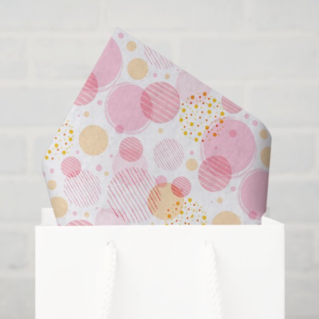 Tissue Paper-Pink Circles Tissue Paper (Gift Bag)