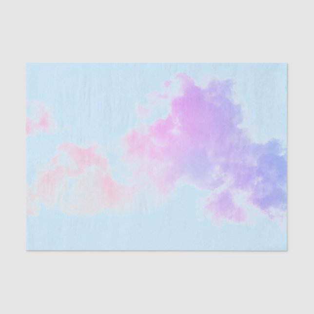 TISSUE PAPER PINK CLOUDS ON BLUE SKY (Front)