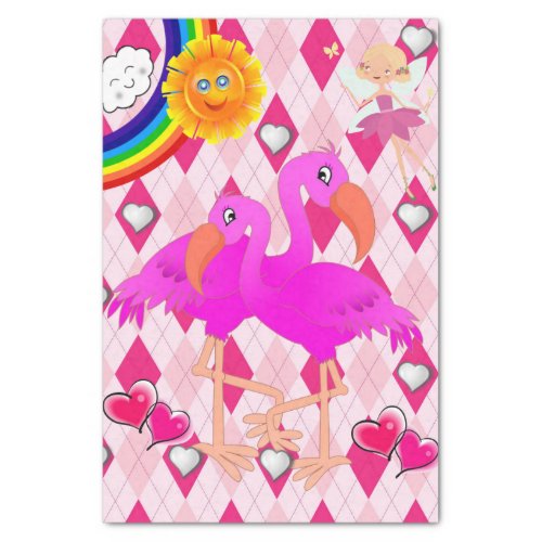 Tissue Paper Pink Fairy Flamingo Rainbow Sun