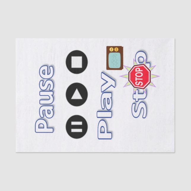 Tissue Paper Play Pause Stop (Front)