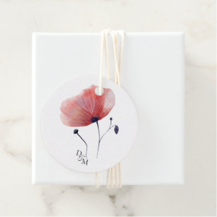 Tissue Paper Poppies Classic Round Favor Tags