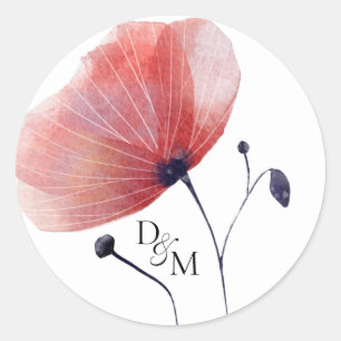Tissue Paper Poppies Classic Round Sticker