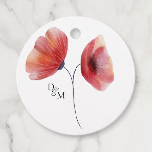 Tissue Paper Poppies Classic Round Sticker Favor Tags