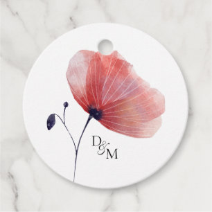 Tissue Paper Poppies Classic Round Sticker Favor Tags