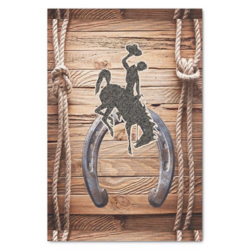 Tissue Paper Rodeo Cowboy Horse Rope Saddle