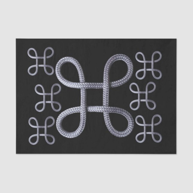 Tissue Paper Rope Black Silver (Front)