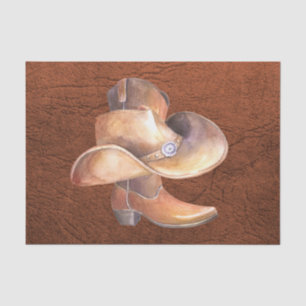 Tissue Paper Set (2) Cowboy Hat and Boot