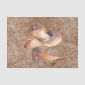 Tissue Paper Set (2) Cowboy's Boot & Hat on Paint