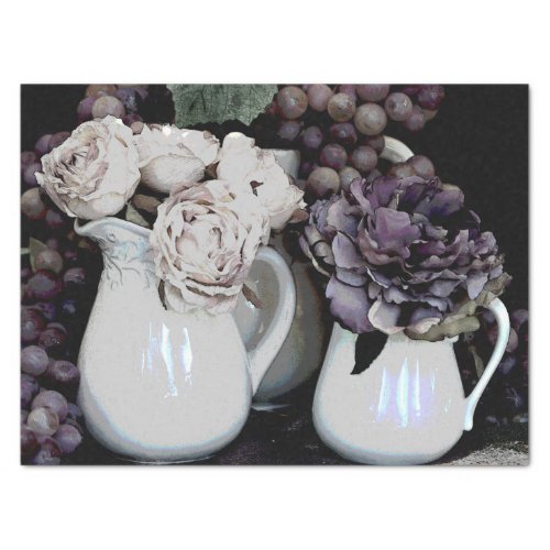 Tissue Paper set of 2 Pitchers Grapes and Flowers