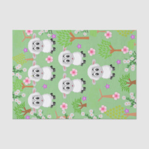 Tissue Paper Sheep Green Trees