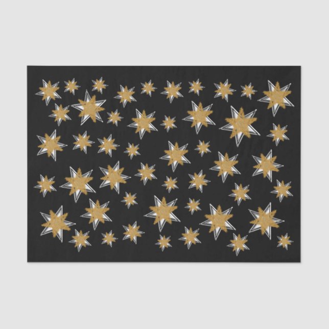 Tissue paper snowflake star gold silver Christmas (Front)