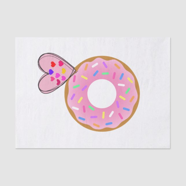 Tissue Paper Strawberry Donut Pink Heart (Front)
