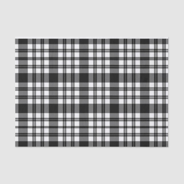 Tissue Paper Stripes Black and White Plaid (Front)