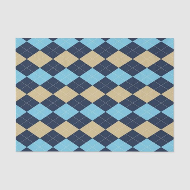 Tissue Paper Stripes Blue Plaid (Front)