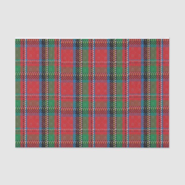 Tissue Paper Stripes Red Blue Green Plaid (Front)