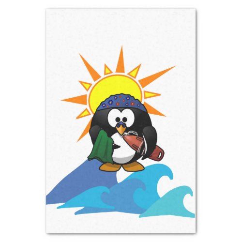 Tissue Paper Surfer Penguin