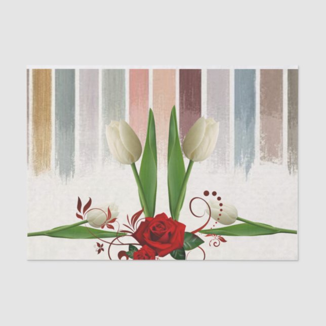 Tissue Paper Tulips Red Rose (Front)