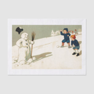 TISSUE PAPER : VINTAGE CHRISTMAS ILLUSTRATION