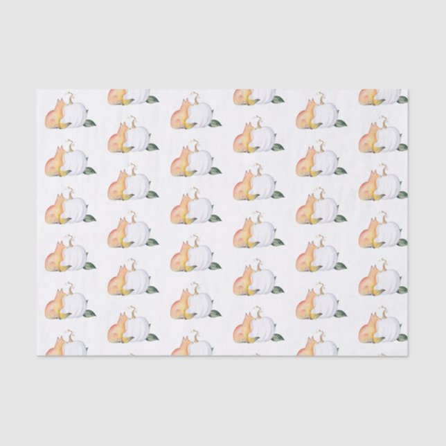 Tissue Paper Watercolor Fall Woodland Pattern (Front)