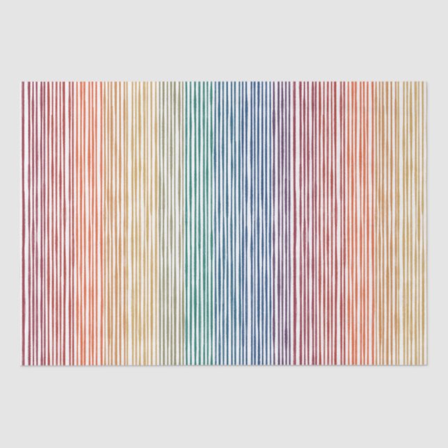 Tissue Paper Watercolor Rainbow Stripe (Front)