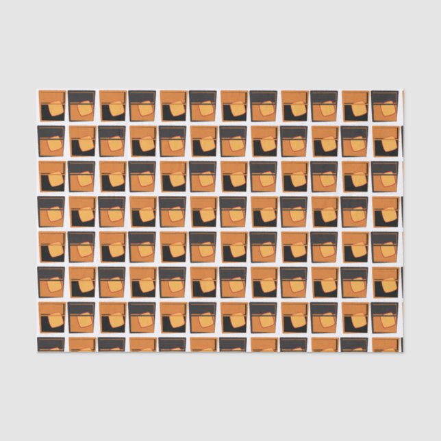 Tissue paper -Whiskey Glasses gold and black  (Front)
