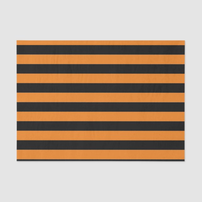 Tissue Paper WIDE STRIPES BLACK AND ORANGE (Front)