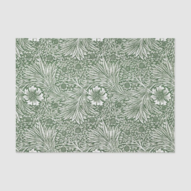 TISSUE PAPER : WILLIAM MORRIS : MARIGOLDS IN GREEN (Front)