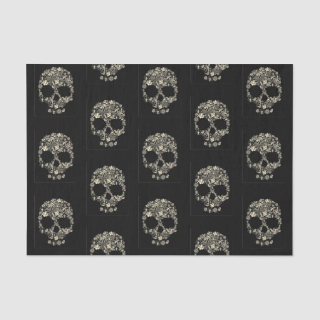 Tissue paper with Flower skull (Front)