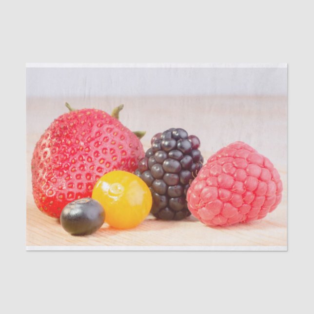 Tissue Paper with Image of Five Different Berries (Front)