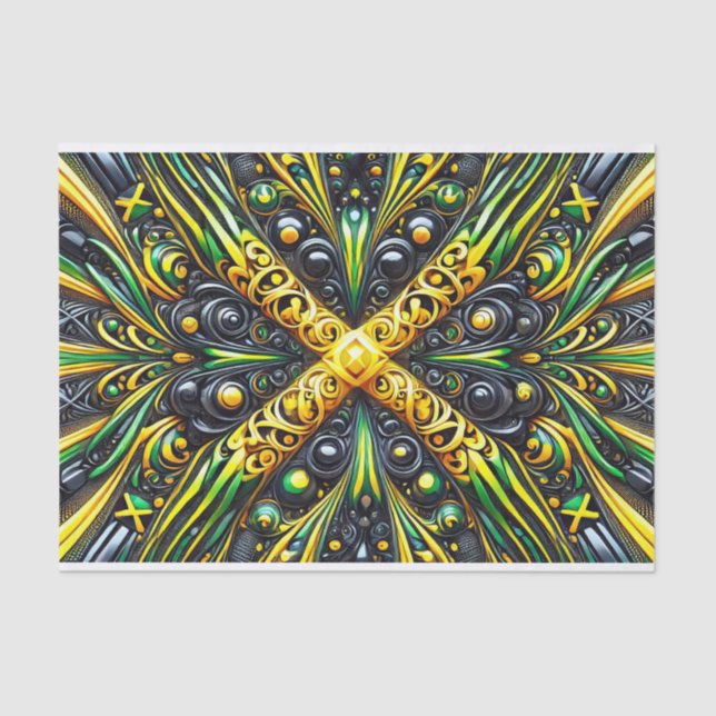 Tissue paper with Jamaican colors design (Front)