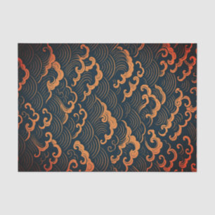 TISSUE PAPER WITH JAPANESE WAVE PATTERN