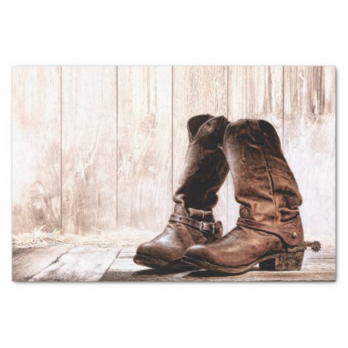 Tissue Paper Wrapping boots country rustic western