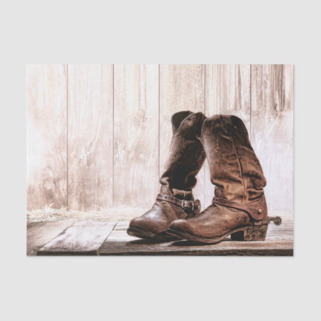 Tissue Paper Wrapping boots country rustic western (Front)