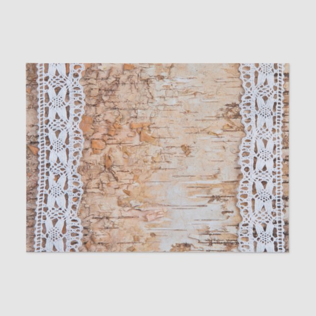 Tissue Paper Wrapping country barn wood lace trim (Front)