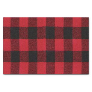 Tissue Paper Wrapping Red Buffalo Plaid Black