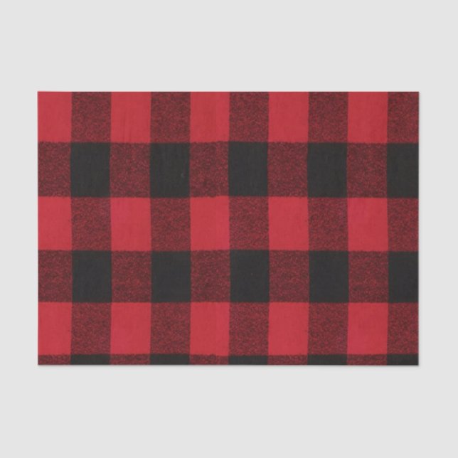 Tissue Paper Wrapping Red Buffalo Plaid Black (Front)
