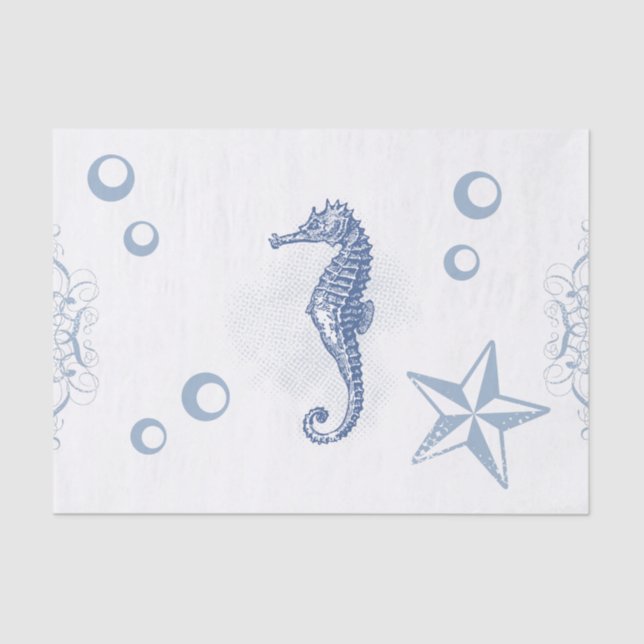 Tissue Paper Wrapping Seahorse Ocean Beach Water (Front)