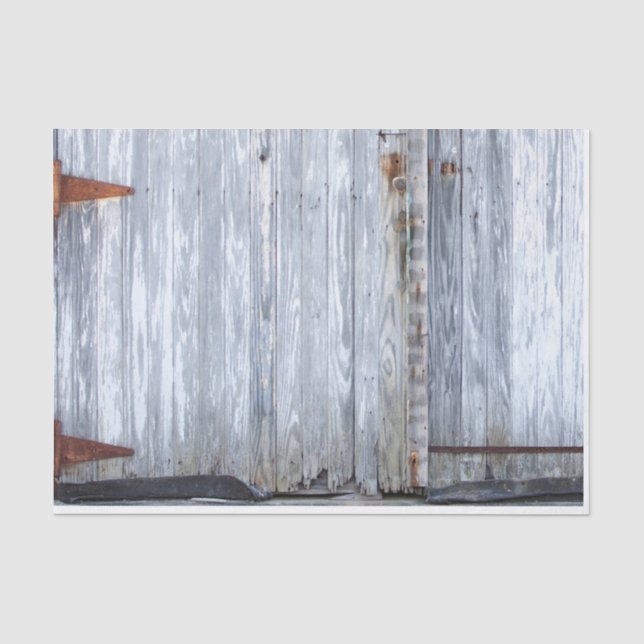 Tissue Paper Wrapping White Wash Wood Barn Door Co (Front)