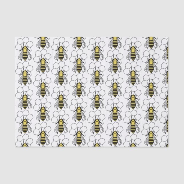 Tissue Paper - Yellow and Black Bees  (Front)