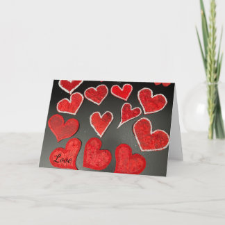 Tissue Papier-Mache' Hearts Card