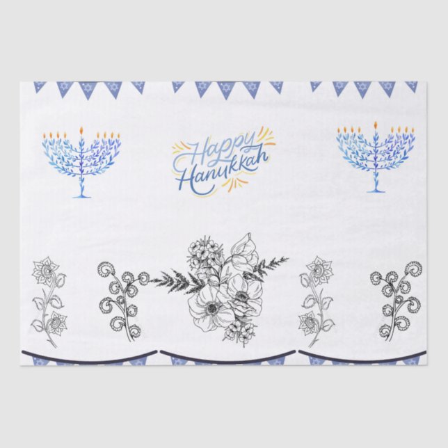TissuePaper Hanukkah modern minimalist Tissue Paper (Front)