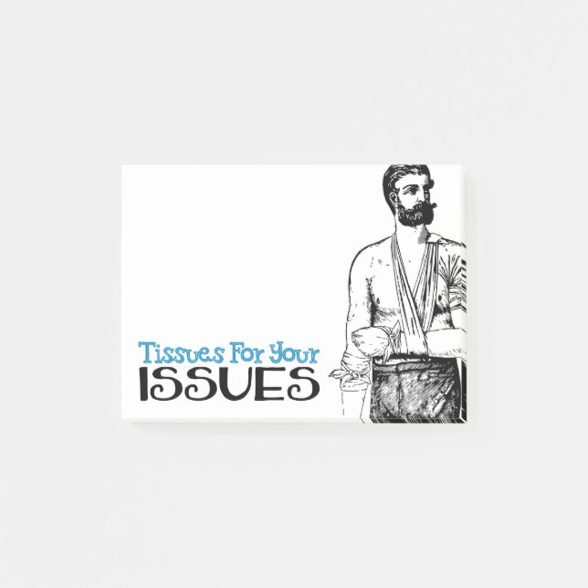Tissues For Your Issues | Snarky Victorian Quote Post-it Notes (Front)