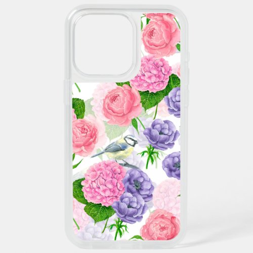 Tit bird and flowers iPhone 15 pro max case