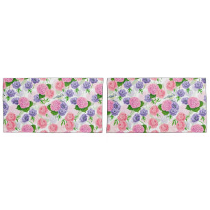 Tit bird and flowers pillow case