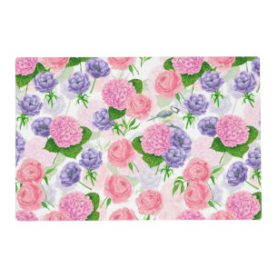 Tit bird and flowers placemat