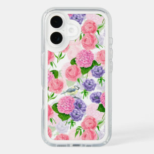 Tit bird and flowers iPhone 16 case