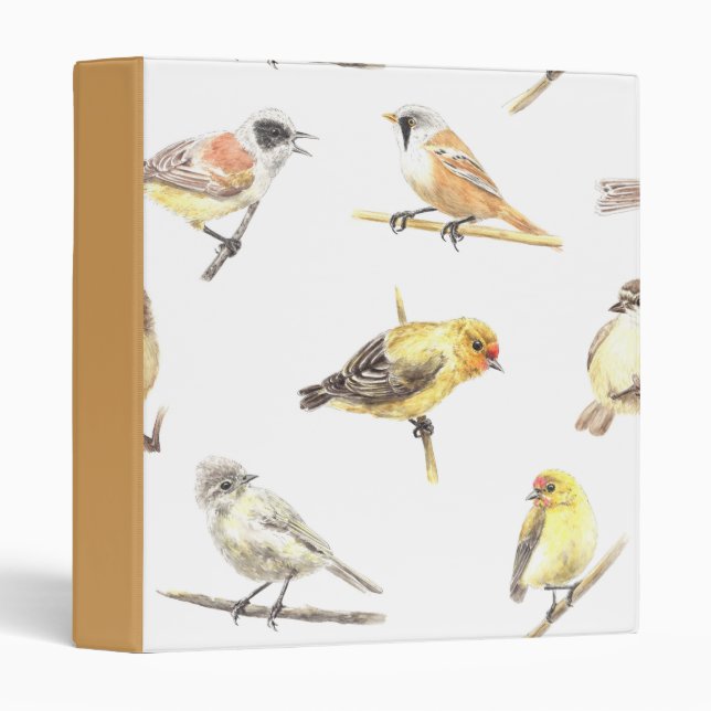 Tit birds pattern 3 ring binder (Front/Spine)