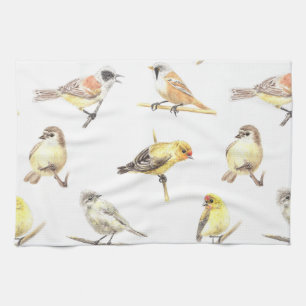 Tit birds pattern kitchen towel